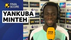 Cross or shot? Brighton's Minteh reacts to win at Sunderland