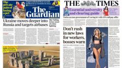 The papers:  'Bumper pay deal' and sweet maker goes salty