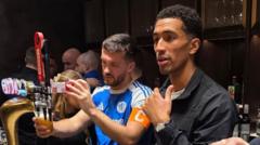 'They were in their kits behind the bar pouring their own pints'