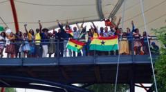 Dem dey wave Ghana flags