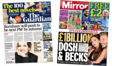 The Papers: 'Burnham will push to be next PM' and 'Dosh and Becks'