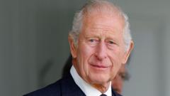 King Charles III in a dark suit and white shirt
