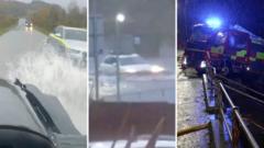 Widespread disruption as Wales hit by flooding