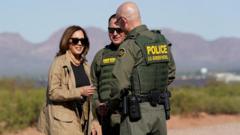 Kamala Harris makes rare trip to US-Mexico border