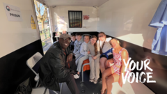Mobile prison cell shows children life behind bars