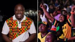 Ghana fans celebrate after draw with England