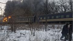 Panic on crowded train - passenger tells BBC of moment of Russian drone strike