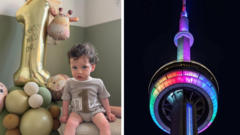 Buildings lit up for baby with one-in-a-million illness