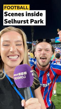 Scenes inside Selhurst Park fan screening