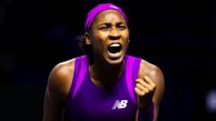 Gauff advances at Finals with rare win over Swiatek