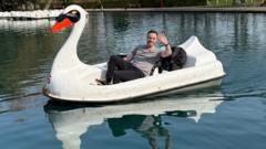 BBC host completes marathon pedalo challenge
