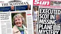 Scotland's papers: Burnham's 'pitch to Scotland' and Caribbean shooting