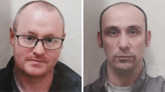 Hunt for two prisoners continues as third is charged