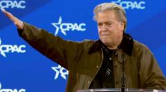 French far-right leader cancels speech, accusing Bannon of 'Nazi' gesture