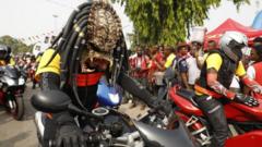 Foto of biker for Calabar Carnival for 2018