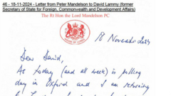 Key messages between Mandelson and ministers so far