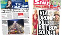 The Papers: ‘Vlad’s drone kills Brit boy’ and ‘fears of global trade war’