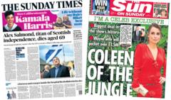 The Papers: Alex Salmond dies aged 69 and 'Coleen of the jungle'