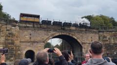 'Beautiful moment' as steam train crosses bridge