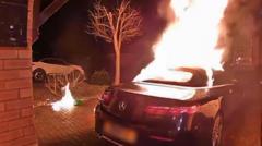 Arsonist sets fire to Mercedes on driveway