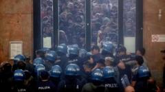 Clashes break out as Italians strike demanding action over Gaza
