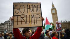 Thousands gather in London to protest against visit