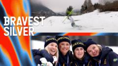 'She's running with the ski under her arm' - Sweden survive crash chaos to win silver