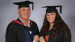 Father-daughter duo graduate together in same subject