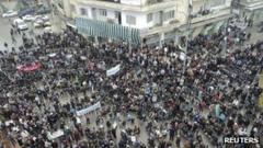 Anti-government demonstrators in Idlib, Syria - 6 January 2012