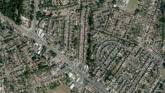 View of Hillingdon from satellite