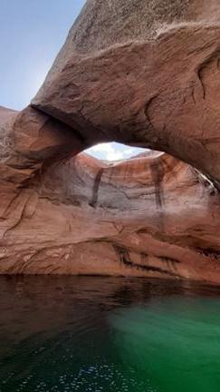 Double arch rock formation in southern Utah