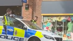 Police outside Greggs in Ilkeston 