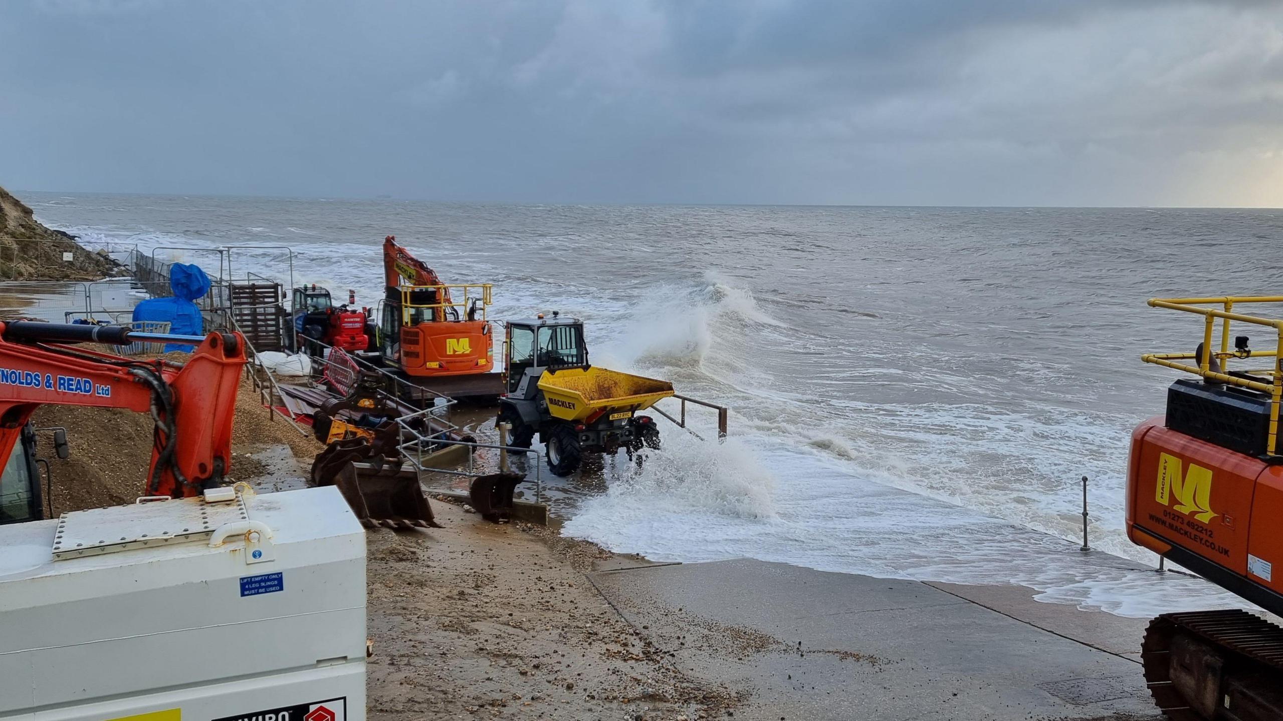 Machinery on a beach