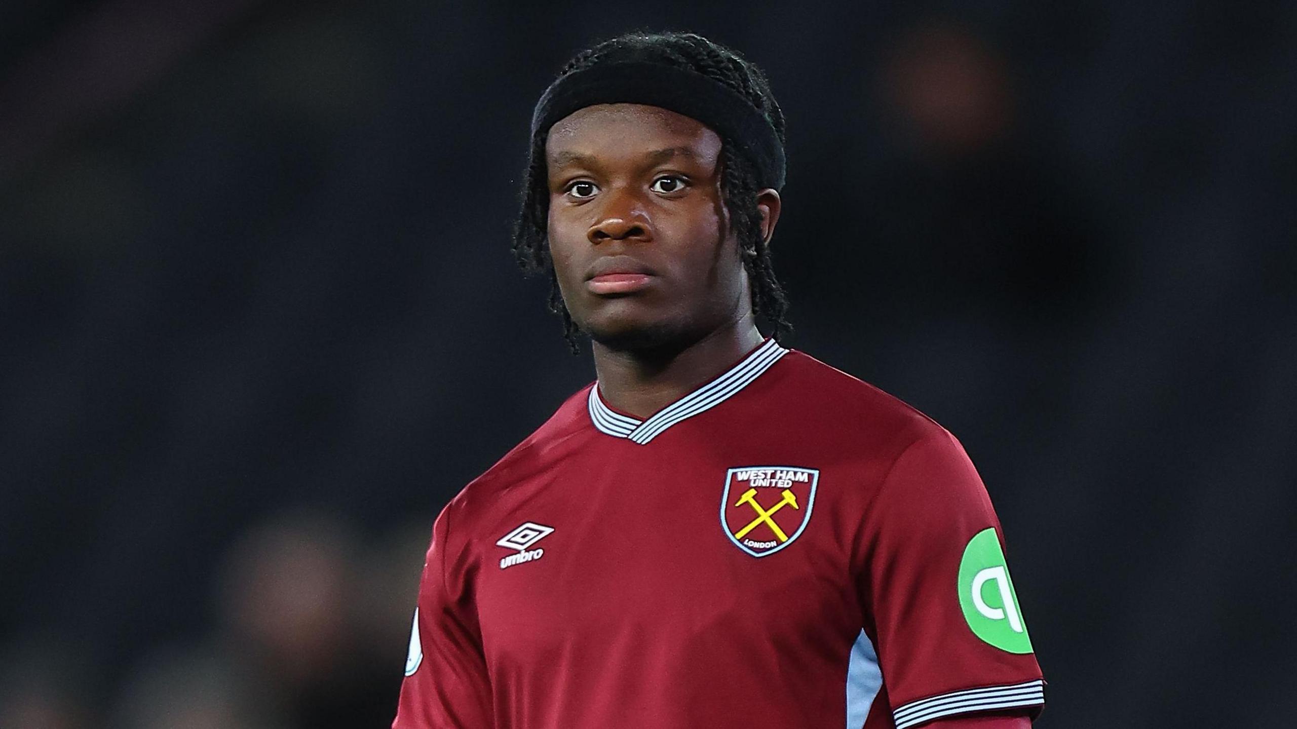 Emeka Adiele playing for West Ham United