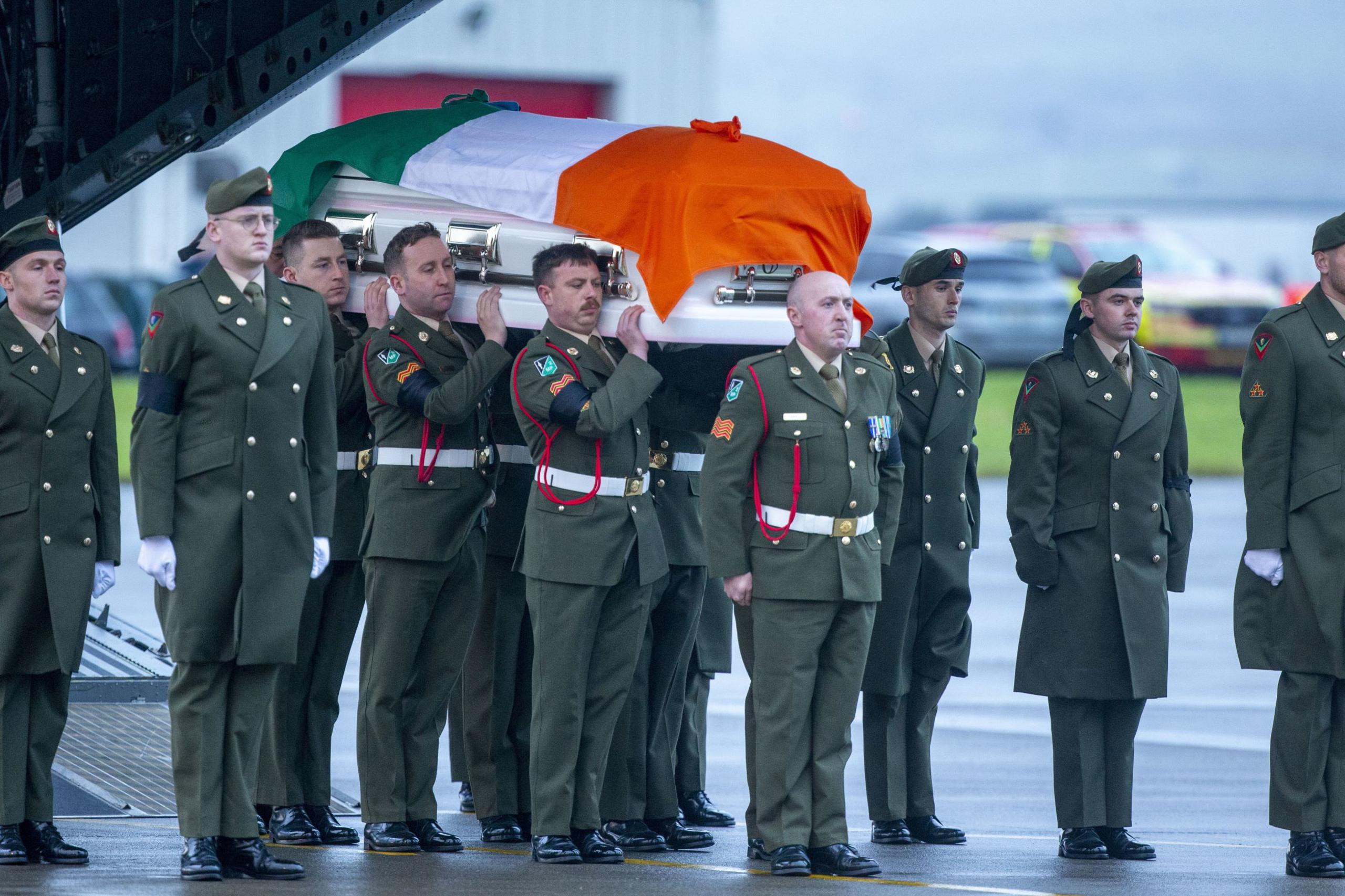 Sean Rooney's coffin 