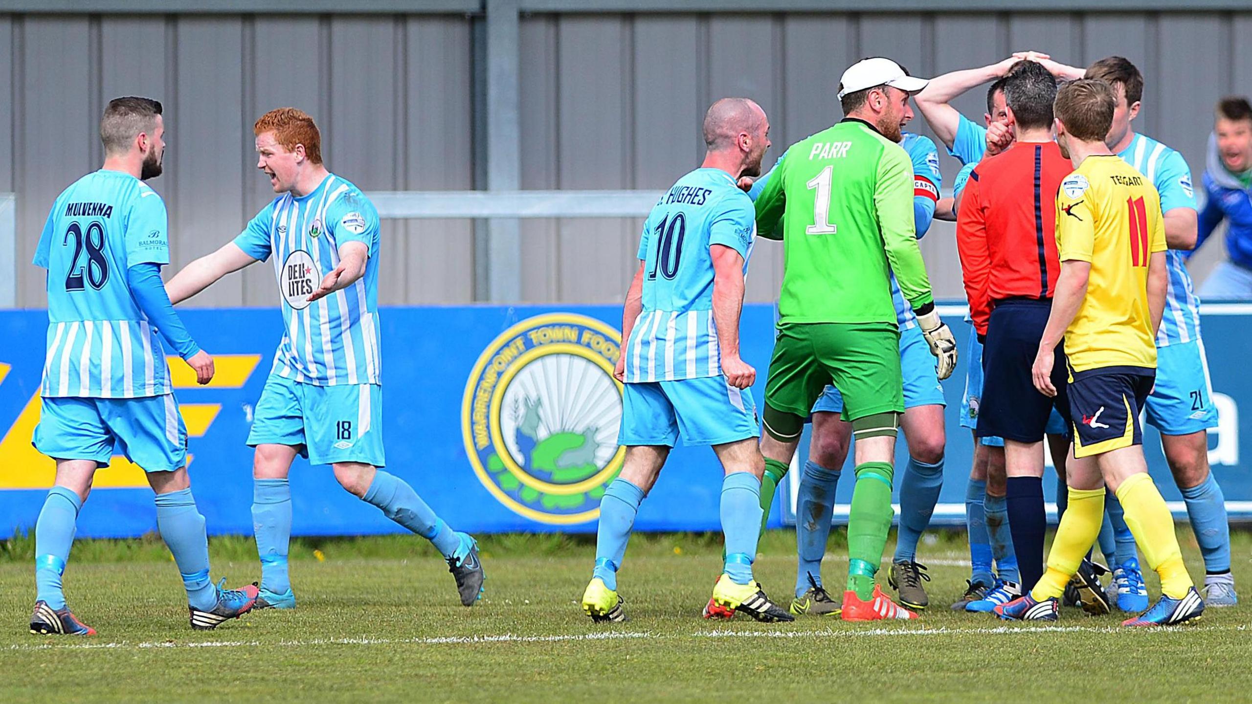 Warrenpoint Town fume with Ross Dunlop