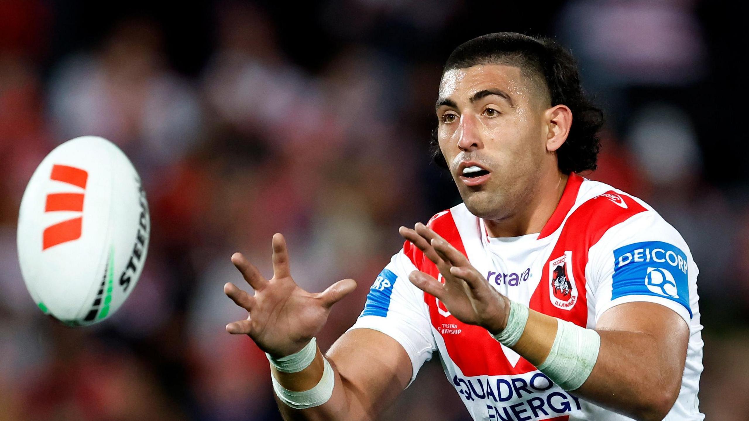 Emre Guler in action for St George Illawarra Dragons