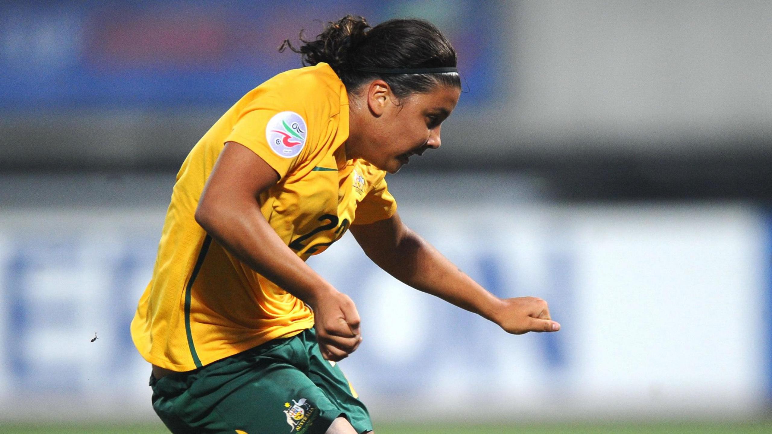 Sam Kerr in Australian kit in 2010 