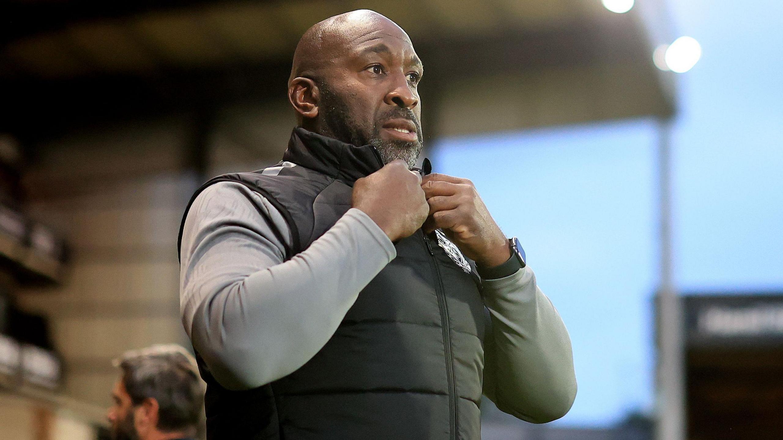 Darren Moore of Port Vale on the touchline