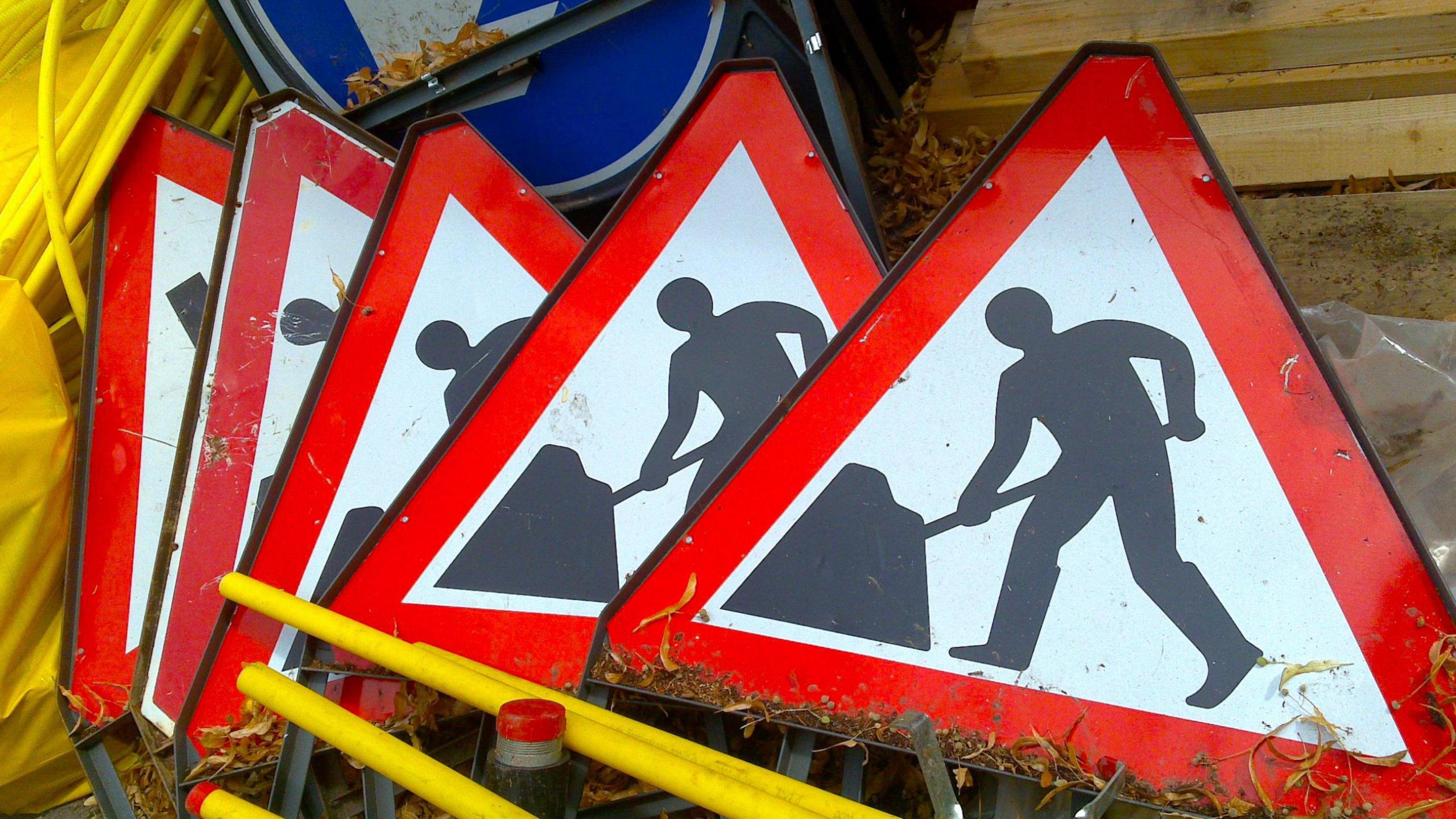 Roadwork signs