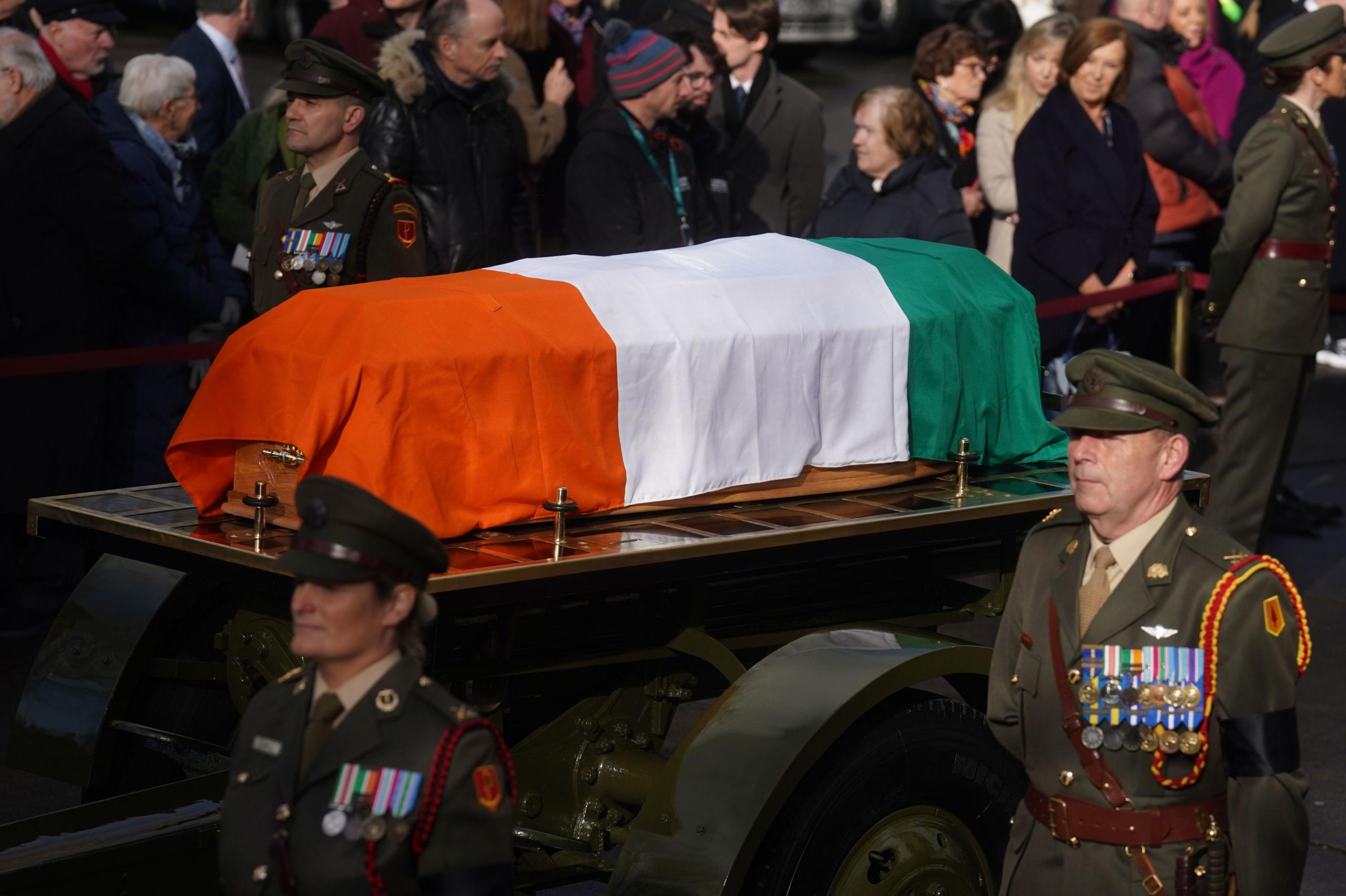 coffin of former taoiseach John Bruton