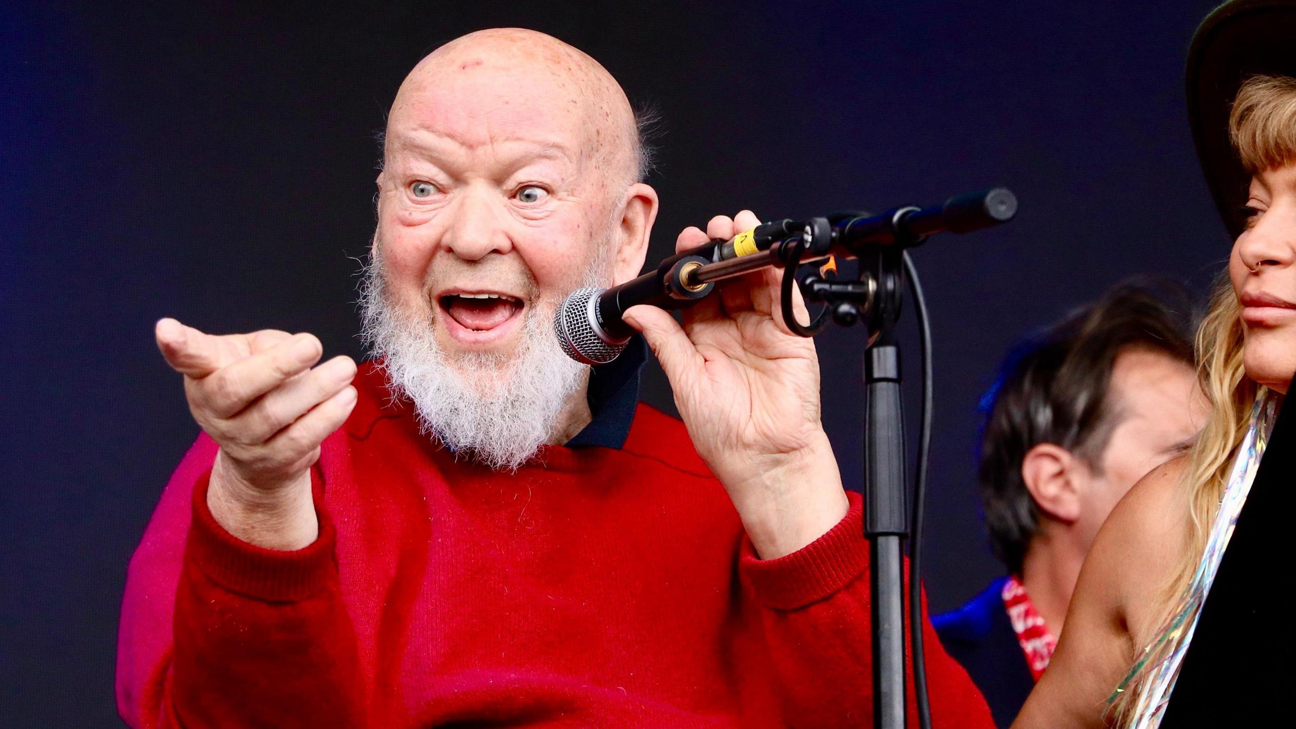 Eavis on stage at Glastonbury