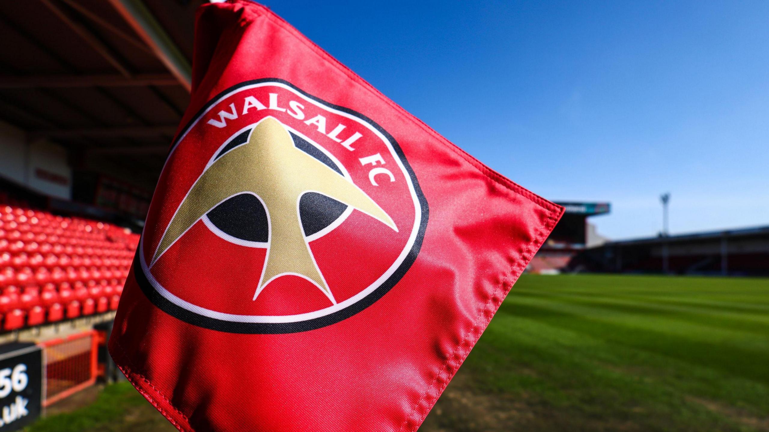 Walsall crest on a flag