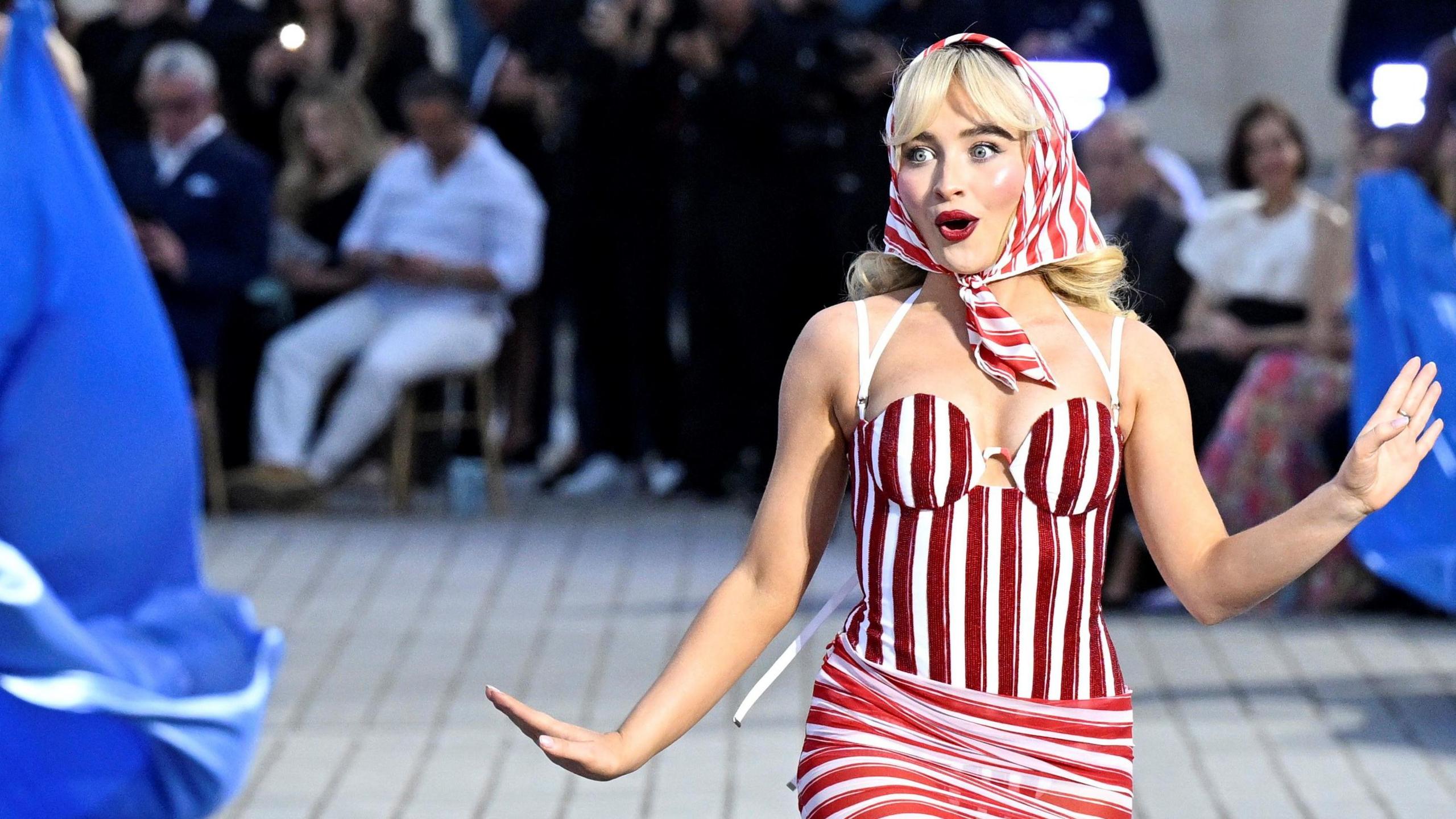 Sabrina Carpenter walks the runway during Vogue World: Paris at Place Vendome on June 23, 2024 in Paris, France