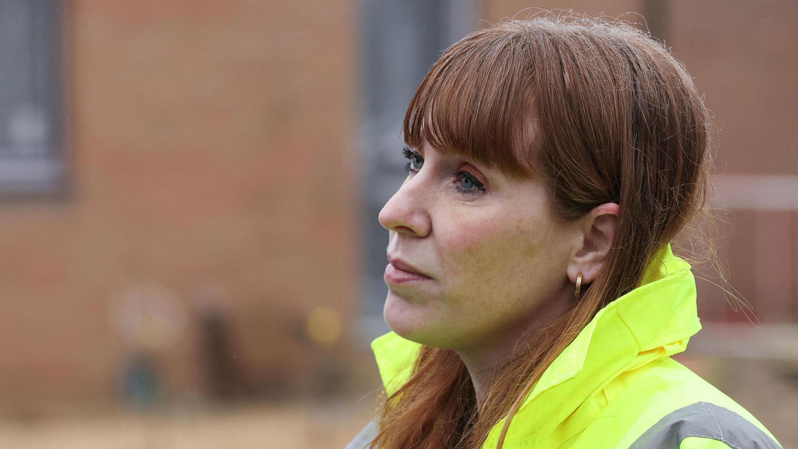 Angela Rayner, Secretary of State for Housing, Communities and Local Government, wearing a hi-vis jacket