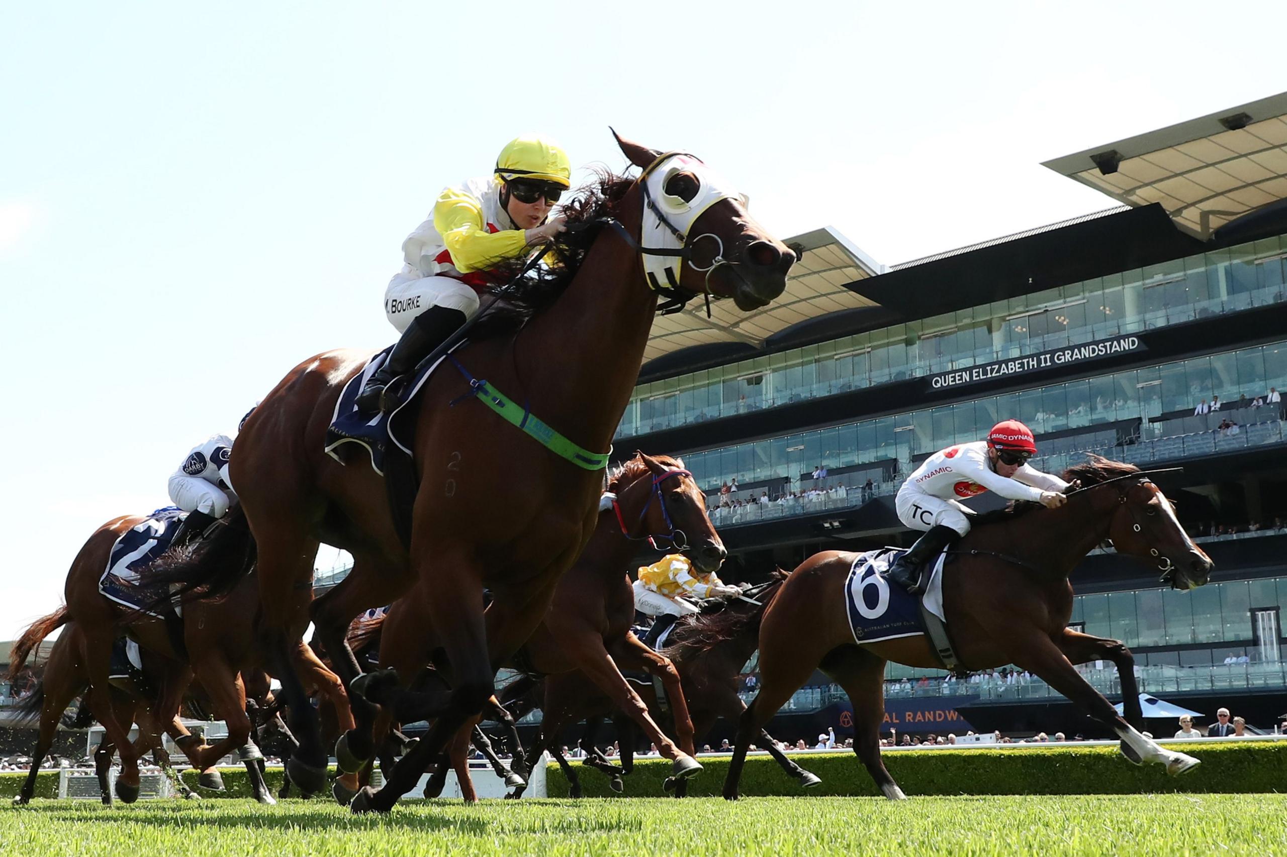 Molly Bourke riding Dark Glitter win Race 5 The Westmead Institute For Medical Research during "Inglis Millennium Day" - Sydney Racing at Royal Randwick Racecourse in Sydney, Australia