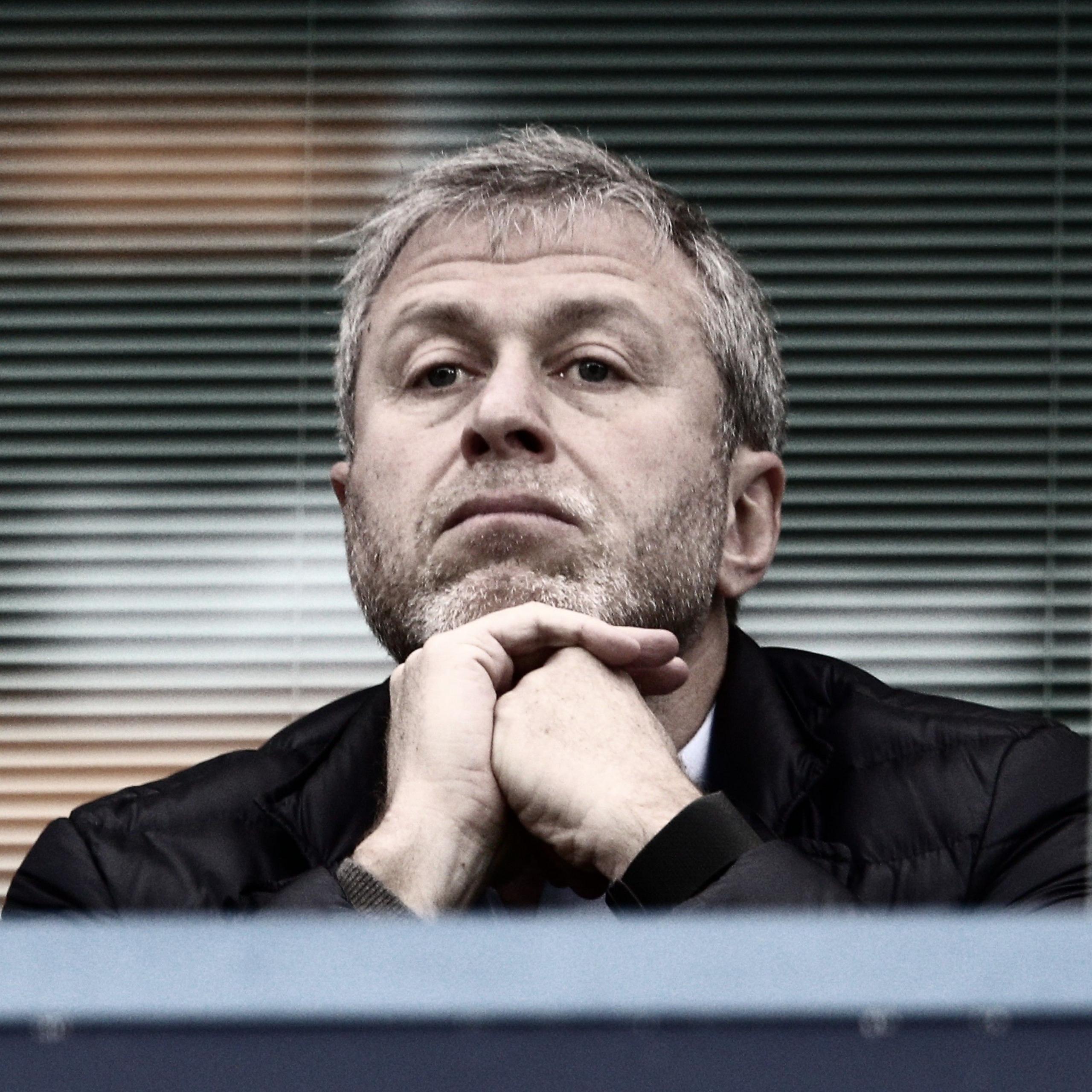 Chelsea owner Roman Abramovich sat with his chin resting on his hands at Stamford Bridge during the Premier League match between Chelsea and Sunderland in December 2015.