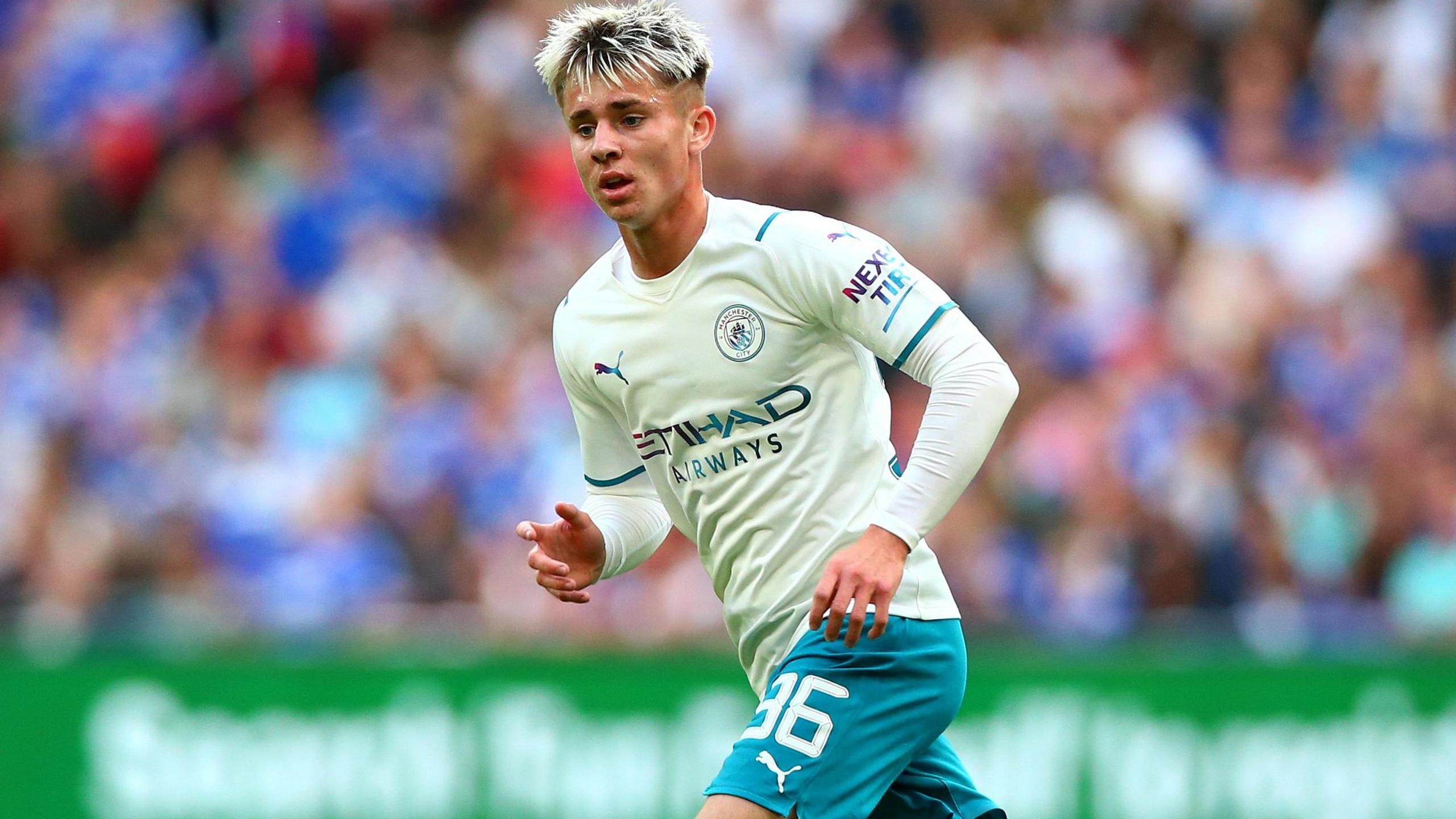 Ben Knight at Wembley playing for Manchester City
