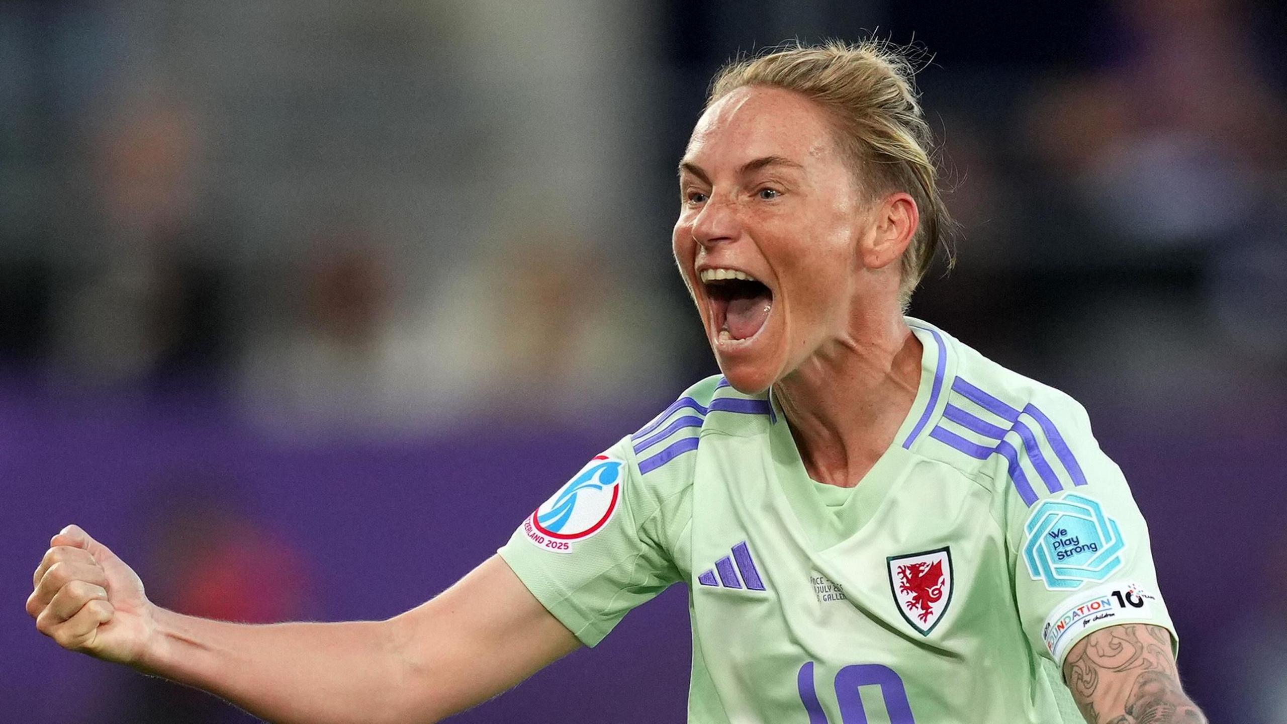 Jess Fishlock celebrates