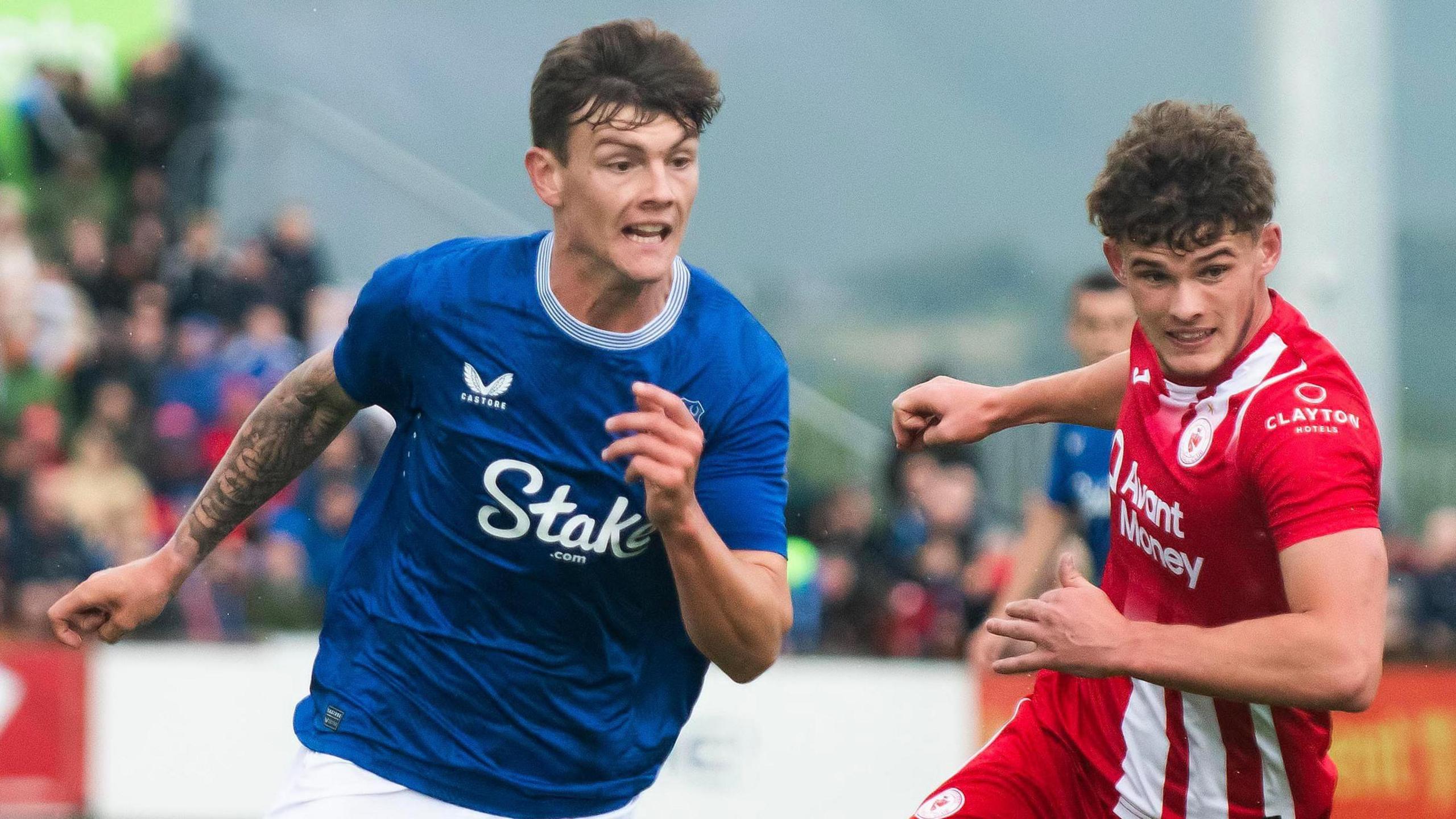 Jenson Metcalfe (left) playing in a friendly against Sligo Rovers